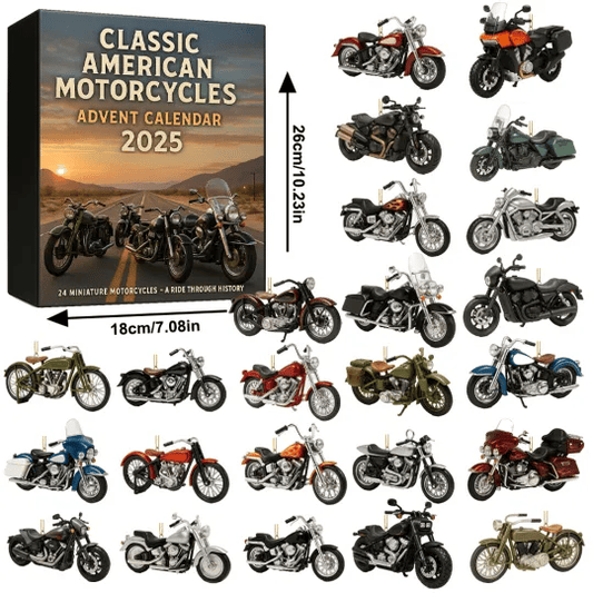 🔥Sista dagen 49% RABATT -2025 Amerikansk motorcykeljulkalender