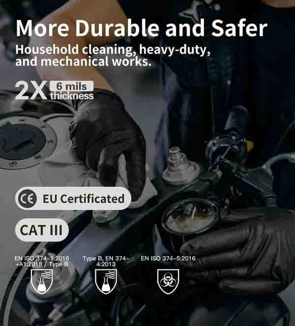 100/50 st svarta engångshandskar av nitril