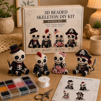 🔥Dernier jour : 50 % de réduction 💀 Kit de bricolage « Squelette en perles 3D »