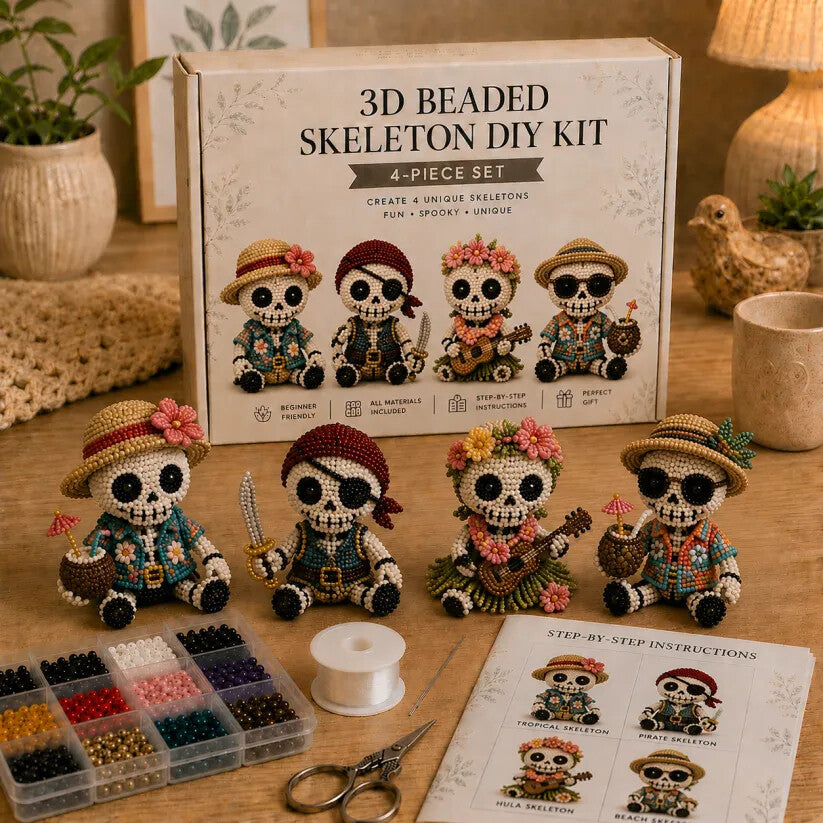 🔥Dernier jour : 50 % de réduction 💀 Kit de bricolage « Squelette en perles 3D »