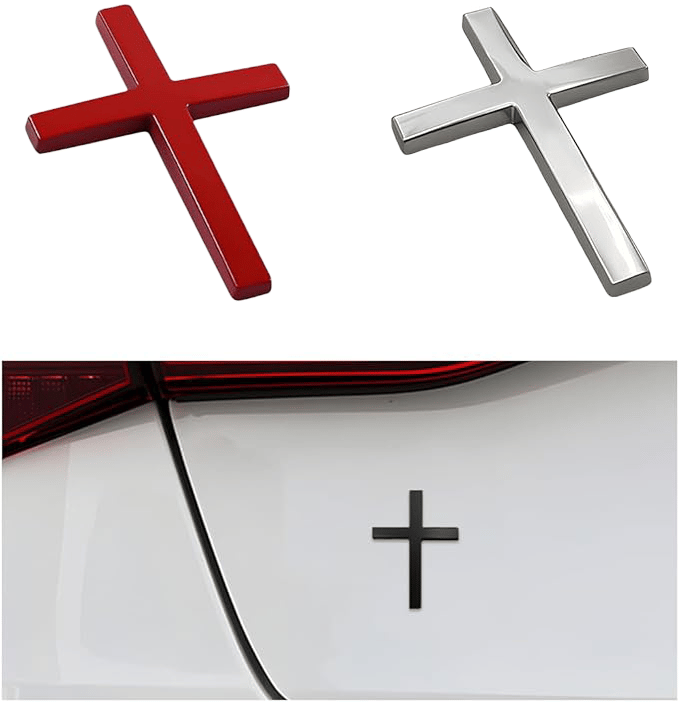 Köp en, få en gratis!✝️ Metallklistermärken med Jesus Kristus-kors