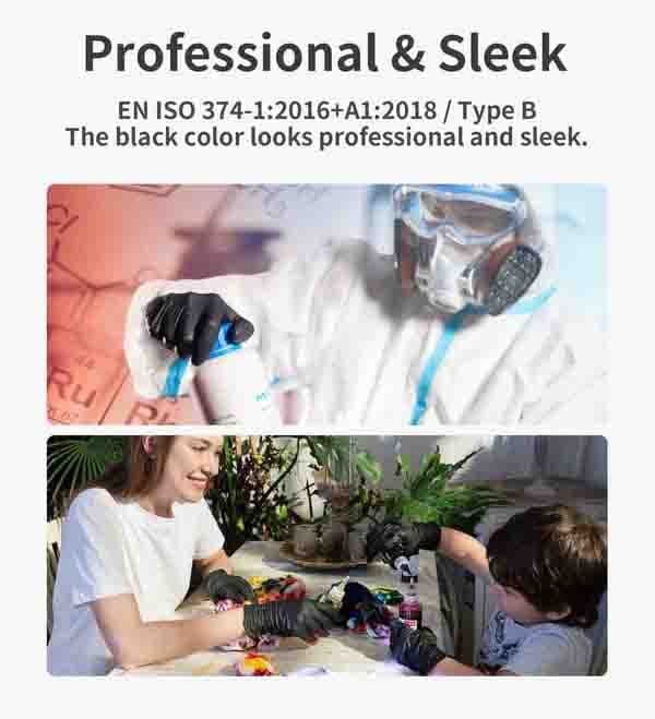 100/50 st svarta engångshandskar av nitril