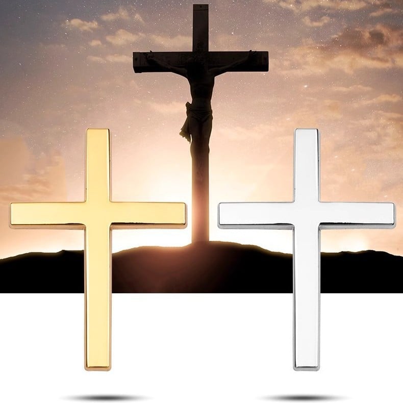 Köp en, få en gratis!✝️ Metallklistermärken med Jesus Kristus-kors