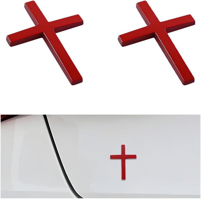Köp en, få en gratis!✝️ Metallklistermärken med Jesus Kristus-kors
