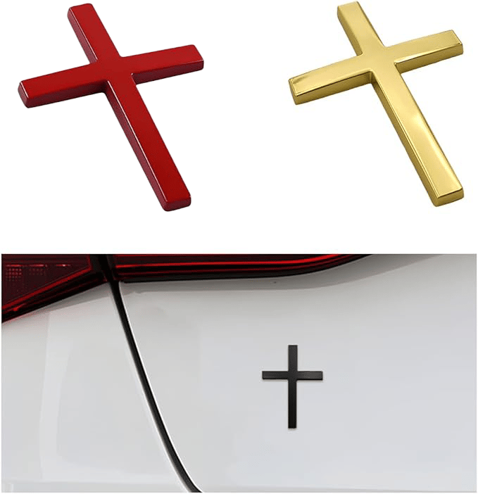 Köp en, få en gratis!✝️ Metallklistermärken med Jesus Kristus-kors
