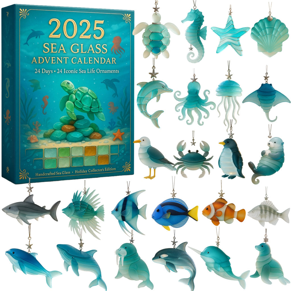 2025 Adventskalender med sjöglas · Havets skatter
