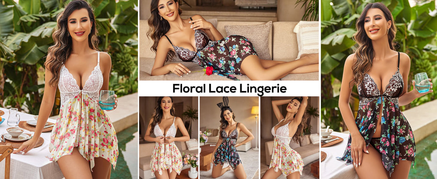 V-ringad nattlinne Sexig Chemise Nattlinne
