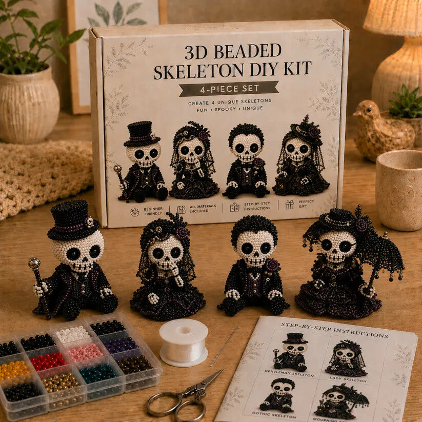 🔥Dernier jour : 50 % de réduction 💀 Kit de bricolage « Squelette en perles 3D »