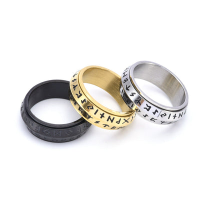 ✨🎅Titanium Steel Viking Rune Rotating Ring