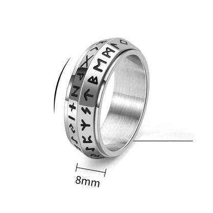 ✨🎅Titanium Steel Viking Rune Rotating Ring