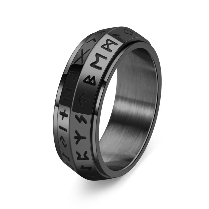 ✨🎅Titanium Steel Viking Rune Rotating Ring