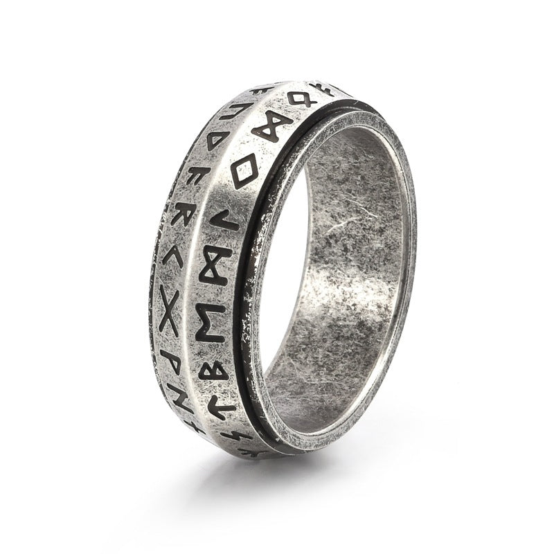 ✨🎅Titanium Steel Viking Rune Rotating Ring