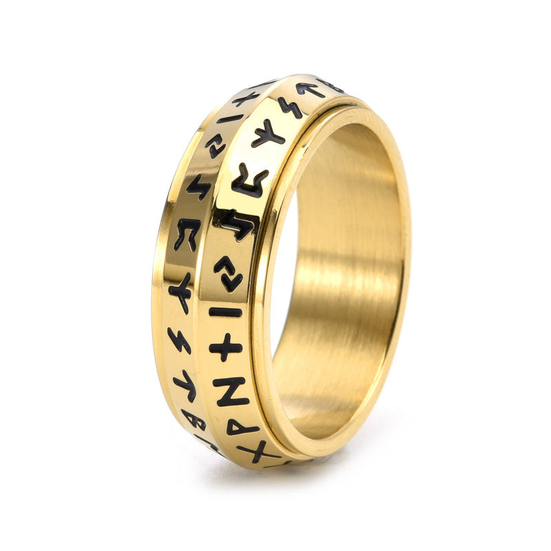 ✨🎅Titanium Steel Viking Rune Rotating Ring